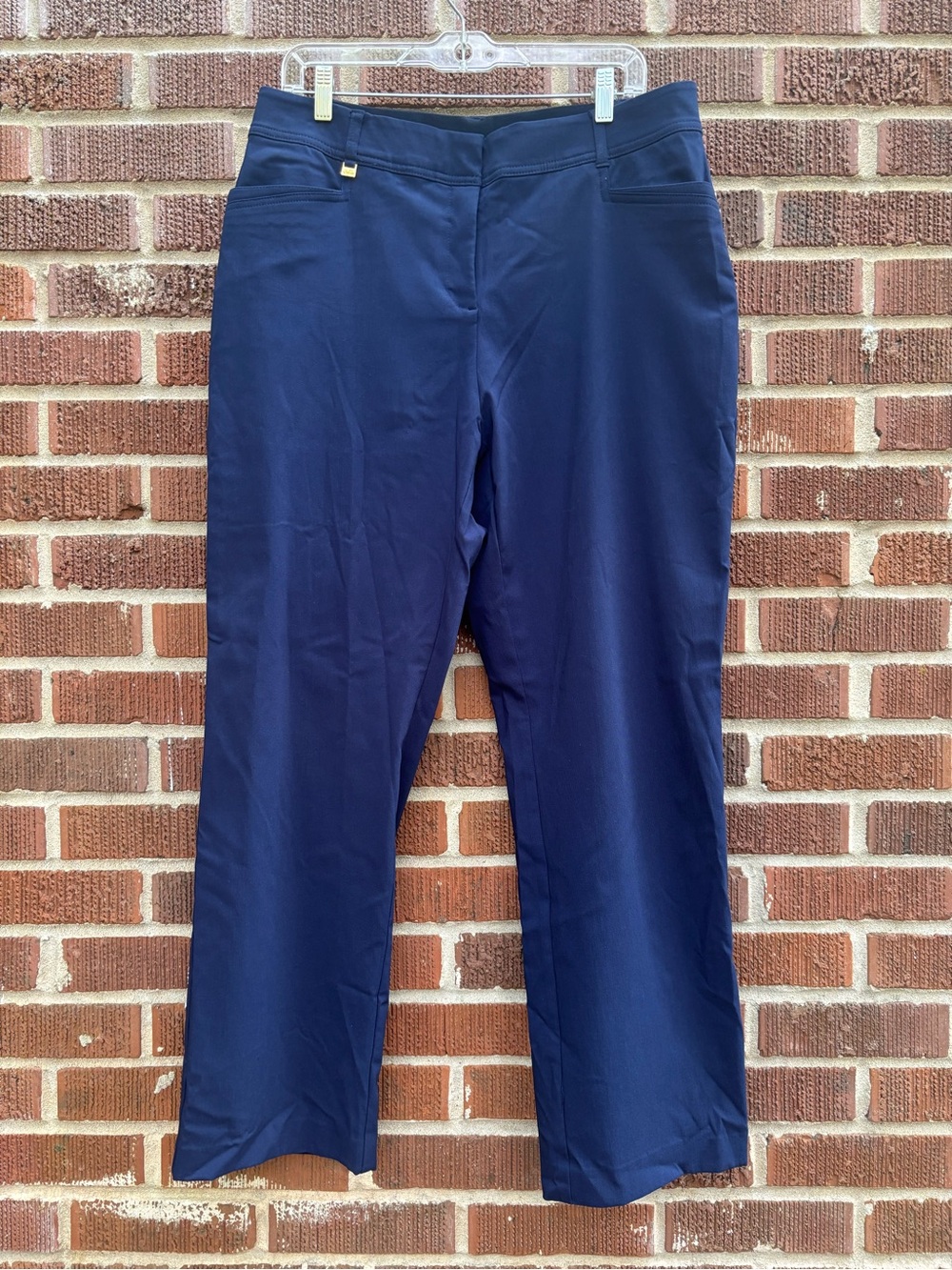 JM Collection Women's 14W Intrepid Blue Straight leg Drees Career Pants